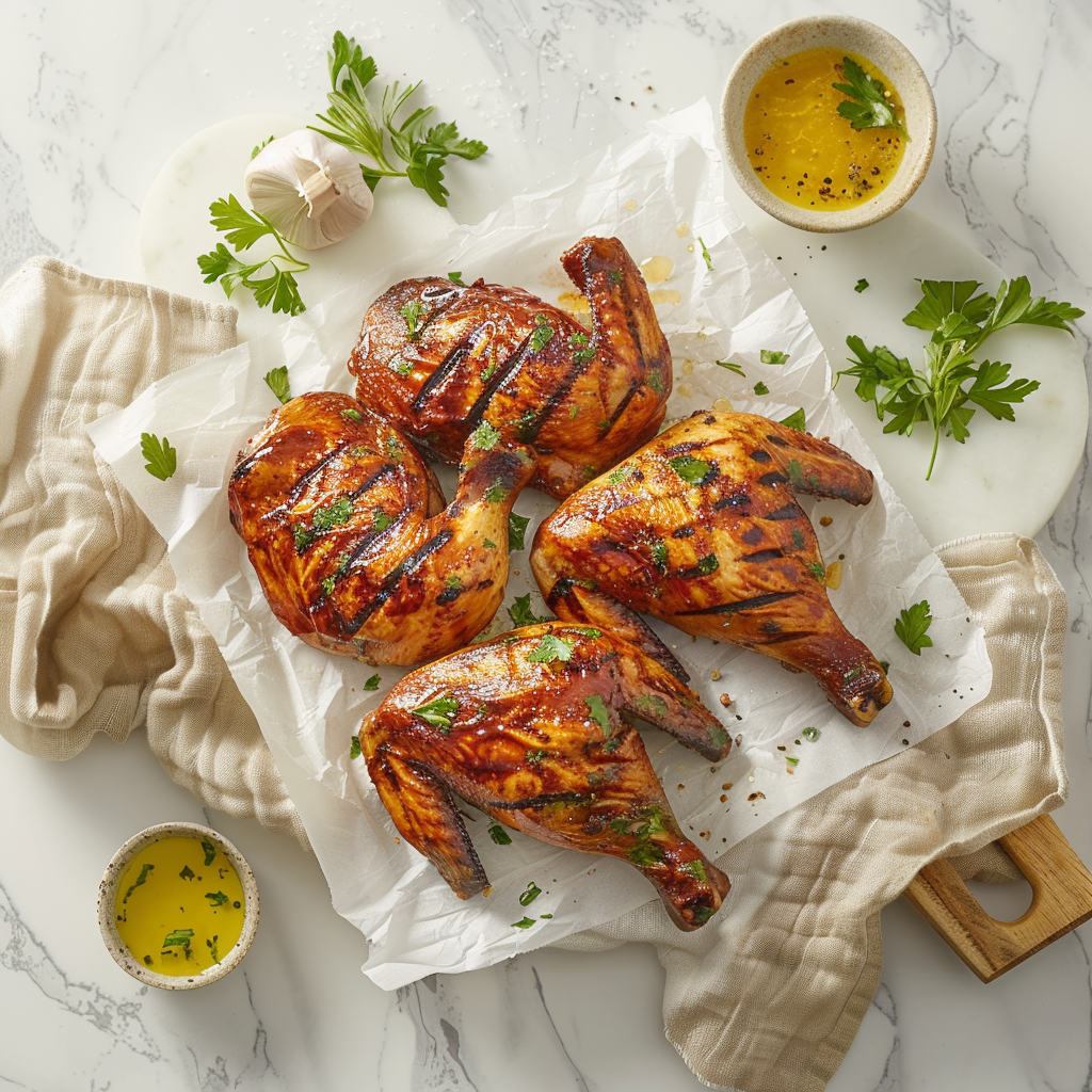 Honey glazed spatchcocked chicken