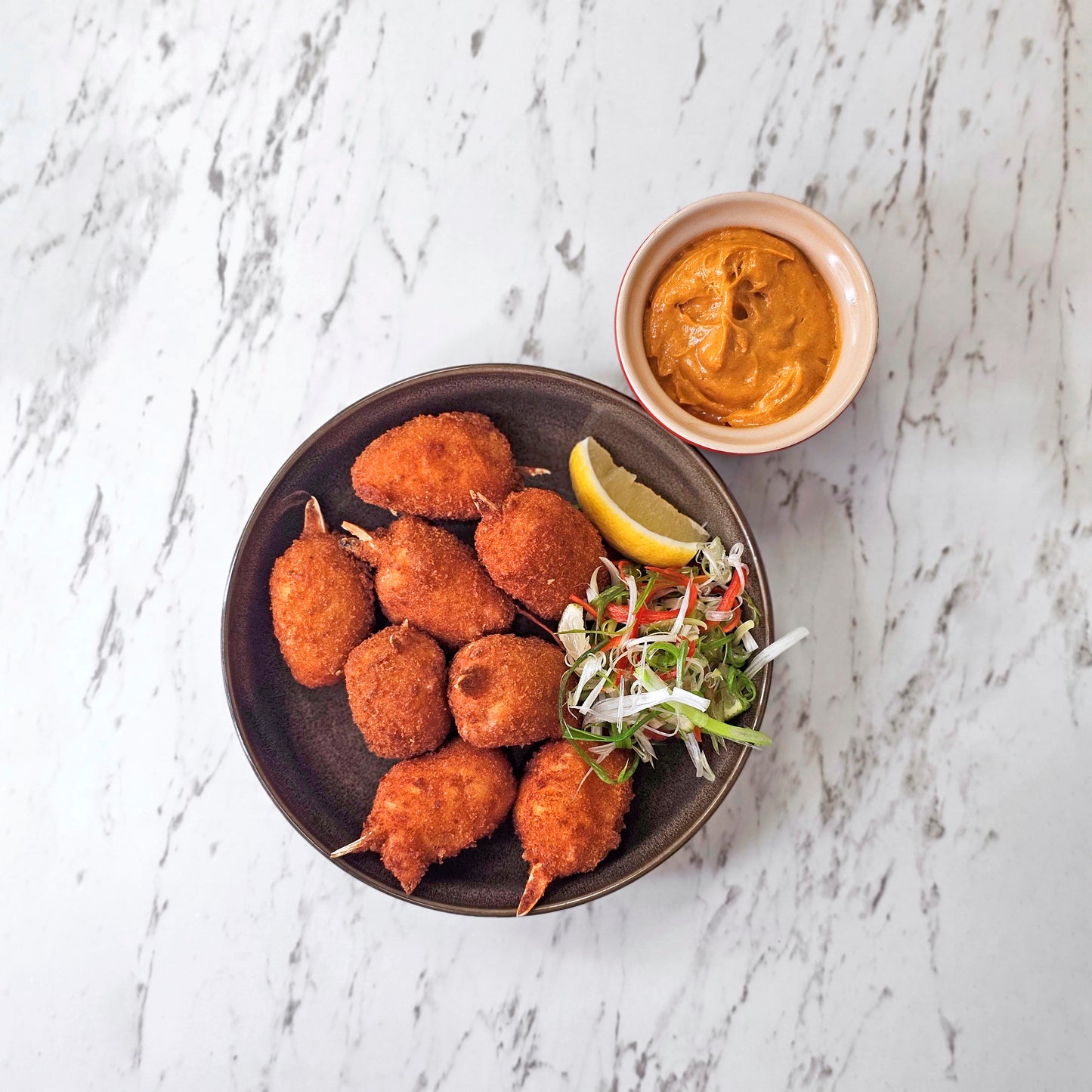 Breaded Crab Claw with Curry Mayo Dip