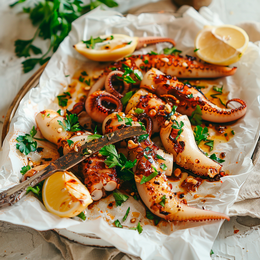 Grilled Squid Lemon & Garlic